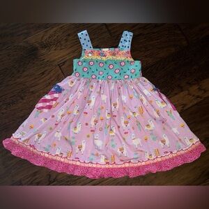 Wild Flowers Girls' Llama Print Shirt/Sundress No.8